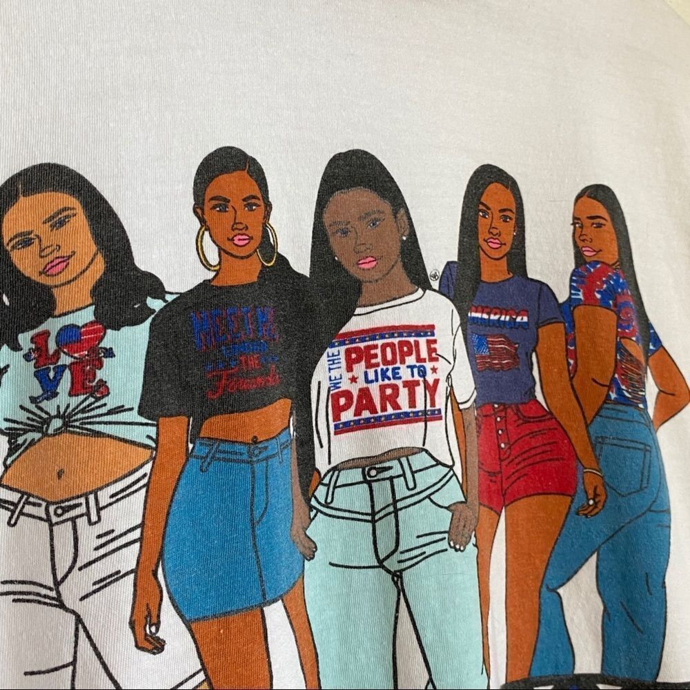 American GirlâRinger Tee Juniors SzâL - Picture 5 of 7